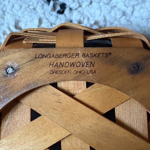 Longaberger Mulligan hexagonal dog treat basket plastic liner ceramic bone - Picture 6 of 7